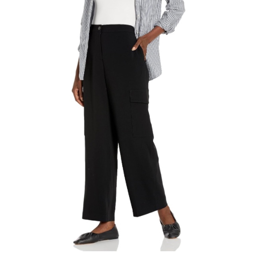 NEW Theory Dressy High Rise Cargo Pants, Size 33, Black